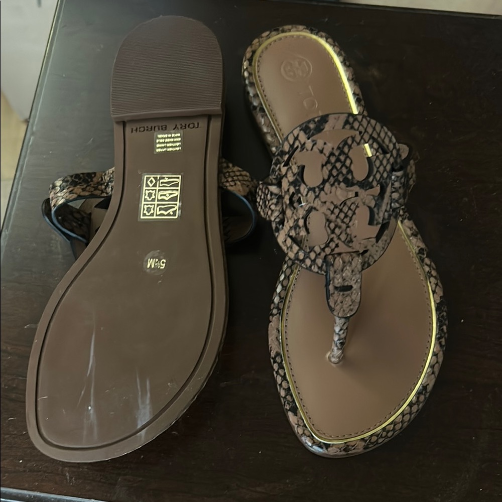 Tory Burch Snakeskin Pattern Sandals